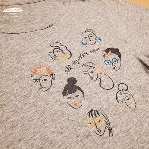 Old Navy "All Together Now" Woman Empowering Tee Shirt Grey